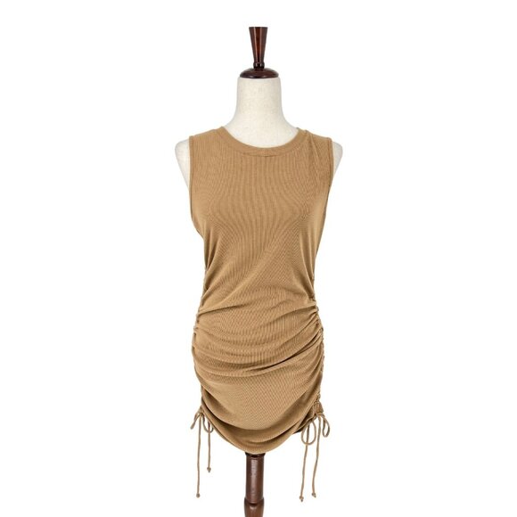 NWT Glosse Side Tie Ruched Ribbed Dress | Large - Picture 1 of 6